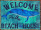 Qunon3 Welcome To The Beach House Themenwelt, Wal, Meer, Schwimmbad, Ranch, Familie, Garten, Bar, Hühnerhaus, Blechschild, Willkommensschild, Retro-Wanddekoration, 20,3 x 30,5 cm