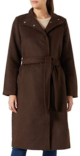 Vero Moda Women's VMTWODOPE Vera Long Wool Coat GA NOOS Mantel, Coffee Bean/Detail:SOLID, XL
