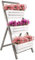 KOTARBAU® Escalera de madera para plantas, Estantería de 3 jardineras, Huerto urbano vertical, Jardinera vertical, Maceteros de madera, Blanco gris, Jardineras con macetas, Cama elevada de jardín