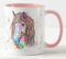 Vixar Tazza colorata con motivo a forma di animale della fattoria del cavallo dipinta a mano, regalo di compleanno, lavoro, ufficio, Natale, tè, caffè (rosa)