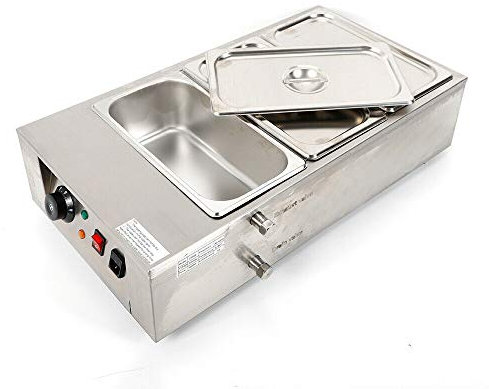 LENJKYYO 3 Pots Electric Melting Pot Chocolate Tempering Heating Machine 12KG Melter Maker Commercial Electric Chocolate Melting Machine Maker Tempering Heater Melter Warmer