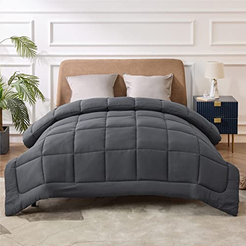 BEDSURE Bettdecke 200x200 Ganzjahresdecke Steppdecke - Bettdecke 200x200cm 4 Jahreszeiten Bettdecken - Oeko-TEX Zertifiziert 300GSM Grau, Weiche Warm Duvet Schlafdecke für Allergiker