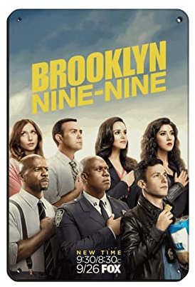 Brooklyn 99 Poster Retro Poster Metall Blechschild Chic Art Retro Eisen Malerei Bar Menschen Höhle Cafe Familie Garage Poster Wanddekoration 20 x 30 cm