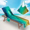Surwin Urlaub Schonbezug Für Gartenliege Strandliegenauflage Frottee Liegenauflage Stuhl Strandtuch Sun Lounger Bezug mit Tasche Sporthandtuch für Garten Schwimmen Sommer (75x210cm,Kokosnussbaum)