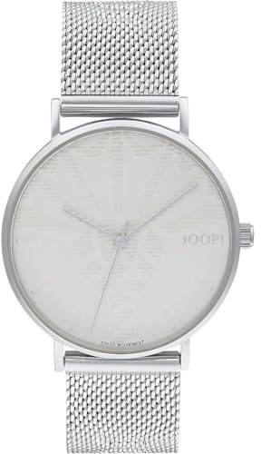 Joop! Armbanduhr Damen Quarzuhr analog, mit Edelstahl Armband, Silber, 5 bar wasserfest, Kommt in Uhren Geschenk Box, 2033713