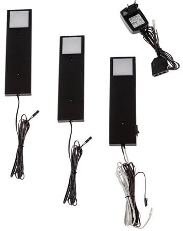 Lindby 3er Set LED Unterschrankleuchten Amaryll (Modern) in Schwarz (3 flammig,) - Unterbauleuchten Küchenleuchte