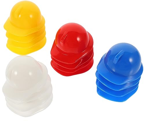 PRETYZOOM 40st Hamsterhut Flaschenaufsatz Miniatur-bauhüte Kleiner Hundezylinder Puppen-rollenspielkostüm Cake Topper Helm Bauschutzhelm Miniatur-schutzhelm Bauhut Plastik Haustier Baby Kind