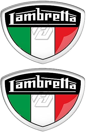 QISUO 3D Motorrad Roller Aufkleber Hülle for Lambretta Shield Logo Aufkleber for Ducati MOD Rocker