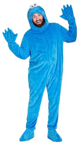 Maskworld Die Sesamstraße Krümelmonster Kostüm - blau - Größe: XXL - Verkleidung Karneval, Halloween, Motto-Party
