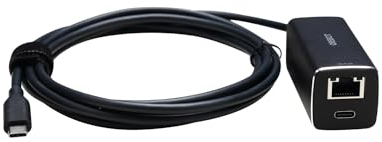 OBSBOT USB-C zu Ethernet-Adapter, 10 100 Mbps, Power Over Ethernet (PoE) Unterstützung, Dual-Ethernet und USB-C-Schnittstelle, kompatibel mit Tail Air, MacBook, PC usw.
