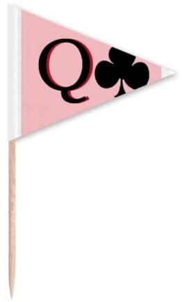 Happiness Queen Club Q Poker Toothpick Triangle Cupcake Toppers Flag