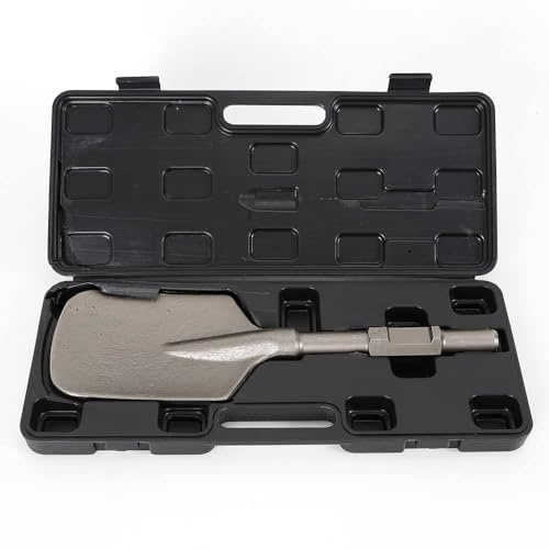 VonVVer Clay Spade Chisel 1-1/8 Hex Shank Chrome Steel Clay Spade Scoop Chisel Bit Jack Hammer Shovel for Electric Breaker High Hard Chrome Steel for Demolition Hammer Jack Hammers with Case