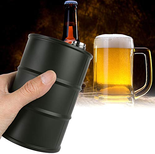 Pwshymi Regalo de Cerveza, Petaca de Acero Inoxidable, Petaca con Alcohol, Termo, Taza de Viaje con Negro/verde Militar (opcional) para Viajes Al Aire Libre (DE verde)
