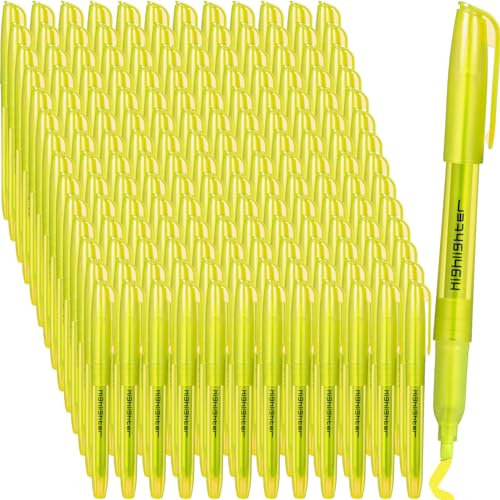 Thenshop 150 Stück gelbe Textmarker im Taschenstil, Bibel-Textmarker, Gel-Textmarker für Bibelseiten, kein Ausbluten, dünne Textmarker für Erwachsene und Kinder, Hervorhebung zu Hause, Schule, Büro