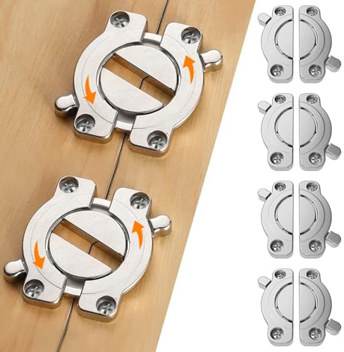 Mdkave Table Leaf Locks and Latch,Rotating Lock Design for Table Extension | Heavy Duty Table Buckle Connectors Made of Zinc Alloy for Hidden Table Connections,DIY Furniture,Workbench Extensions(6 PCS)