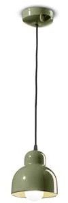Licht-Erlebnisse Hängeleuchte Keramik Schirm Ø 15 cm klein schmal Grün E27 Retro Design Hängelampe Esstisch Esszimmer Pendelleuchte Küche GIACOMO