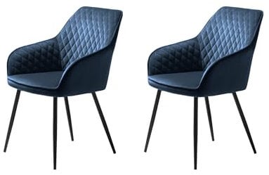 FJORDFORM Esszimmerstuhl mit armlehne, polsterstuhl esszimmer, Küchenstuhl, Wohnzimmerstuhl mit Rückenlehne, Sitzfläche aus Polyester, Metallbeine,