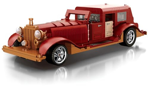 Fuleying Oldtimer Bausteine Bausatz, Rennwagen Klemmbausteine, Oldtimer Bauklötze Set, Auto Modell Spielzeug für Erwachsene, 865PCS