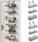 HapiRm Over The Door Organizer - 6 Tier Separable Hanging Storage Organiser with 4 Hooks, Detachable Over Door Storage for Bathroom Bedroom Kitchen Pantry Closet, Black