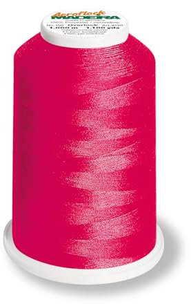 Aero-Flock 9120 und 9121 Miniking 1000m - Uni Multicolor Overlockgarn Bauschgarn für dehnbare Nähte, Nähgarn (Neon Pink)