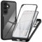 Coque pour Samsung Galaxy S25/S24, Transparent Housse avec Protection écran, 360 Degrés Double Protection Antichoc Coque Silicone Intégrale Etui pour Samsung S25/S24, Noir