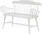 JINGSHIQIAOPL 47 Garden Bench With Backrest, Weatherproof Wrought Iron Bench, Max Load 660 LBS, Black and White for Porch, Park, Yard, Lawn(White)