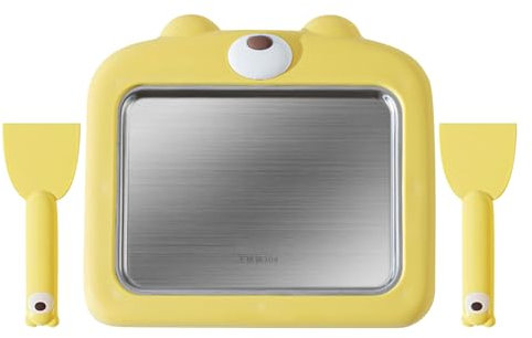 Ice Cream Roll Maker, Roller Yoghurt Maker Cold Plate with Spatulas, Non-Electric Household Cream Pan, Perfect for Child & Family Activities, Kids, Teens & Friends