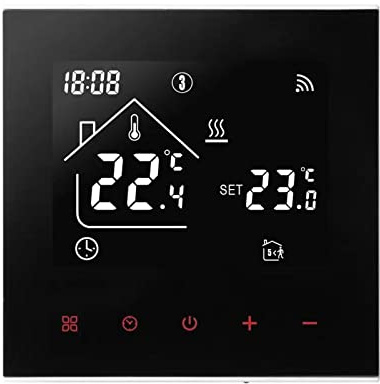 Termostato WiFi Intelligente, Regolatore di Temperatura per Riscaldamento A Pavimento Elettrico, Termostato Touch Screen da 16 A (Black - Boiler Heater 3 a)