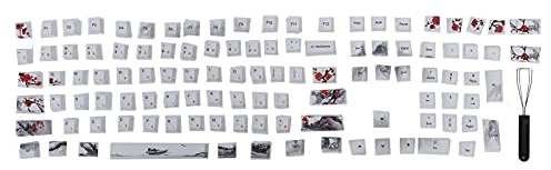 WOHPNLE 110 Keys, Keycaps PBT 5 Sided Sublimation Keyboard Caps for Mechanical Optical Keyboards (English-Japanese)