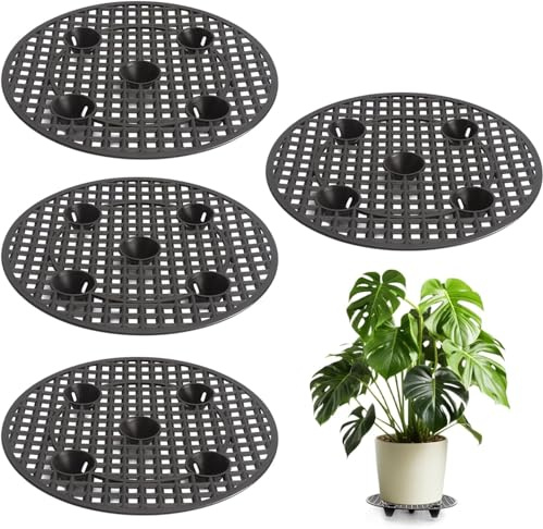 CUEMOON 4 Stück Topfpflanzenständer Blumentopf Untersetzer Drainage Mesh, Gitter Blumentopf Ständer Drainage Mesh, Schützen Sie die Pflanzenwurzeln, Innen und außen, 30cm