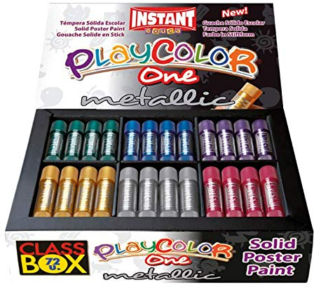 Playcolor Class Box Metallic one - Tempera sólida - 72 colores surtidos - 10371