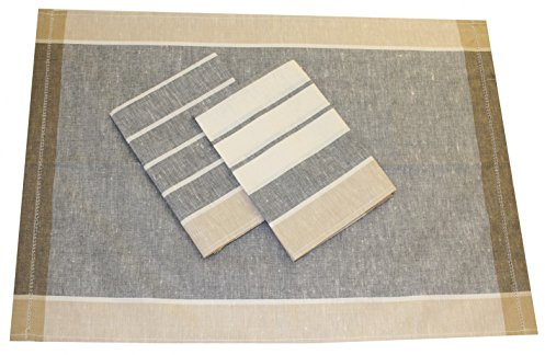 Triolino Halbleinen Geschirrtücher 3er Set 50x70 Küchentücher Design 10 | Baumwolle, fusselfrei, Grubentücher, Kochfest 95°C & Trocknergeeignet, Gastro Poliertücher, Gläsertücher, Küchenhandtücher