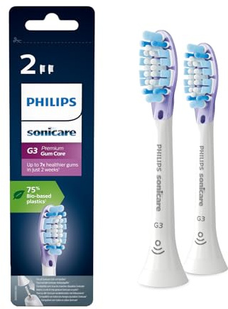 Philips Sonicare Original G3 Premium Zahnfleischpflege Standard-Schallzahnbürstenköpfe - 2er-Pack in Weiß (Modell HX9052/17)
