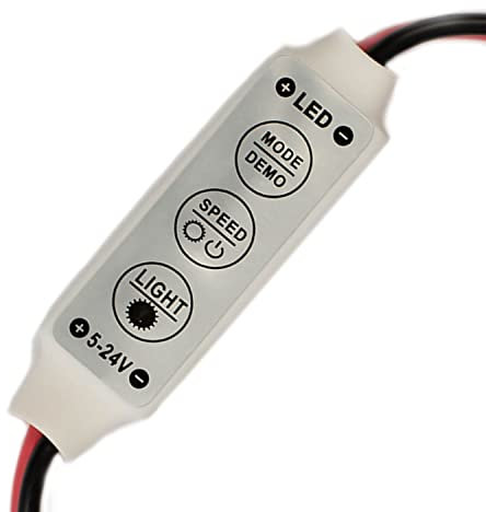 INNOVATE® Striscia LED dimmer per cavi, controller a strisce LED (mini dimmer, 12-24 V, 6 A)