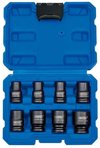 Draper 83089 3/8 Square Drive Metric Impact Square Socket 8 Piece Set,Blue