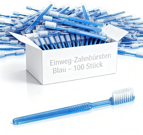 Hygienical Betriebsbedarf Einweg-Zahnbürste, Dentalbürste, 100 Stück, Blau, Polystyrol, Ohne Zahnpasta, Größe: 100 Stück