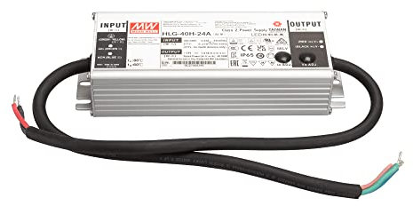 HLG-40H-24A LED Netzteil Trafo Mean Well HLG-40H-24A SNT 24V/DC/0-1,67A/ 40W IP65 LED Transformator für LED Beleuchtung