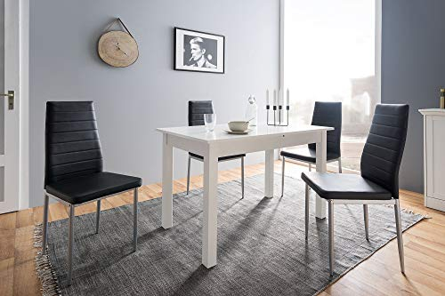 Newfurn Esstisch Tisch Weiß Esszimmertisch Küchentisch Speisetisch II 120x76,5X 70 cm (BxHxT)