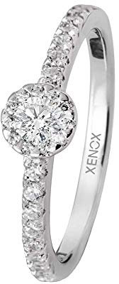 Xenox Silber Sterling 925 Damen Ring mit Zirkonia - Xenox and Friends XS9116, Ringgröße (Durchmesser):52 (16.6 mm Ø)
