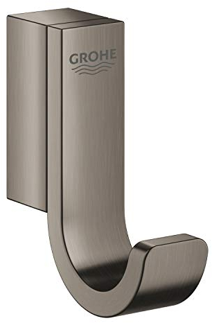 Einfacher Haken für Bademäntel mit Grohe Starlight-Finish, kratzfest, 4,4 x 5 x 1,5 cm, Farbe hartes Graphit (Referenz: 41039A00)