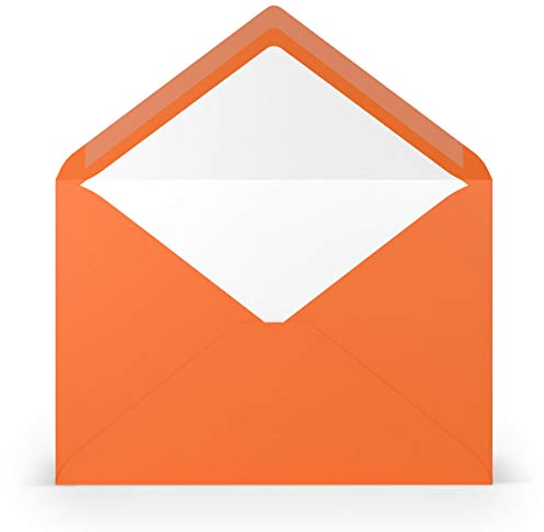 PAPERADO 150 Briefumschläge DIN C5 Orange gerippt - 100 g/m² Kuvert Ohne Fenster 15,7 x 22,5 cm - Umschläge mit Nassklebung spitzer Klappe