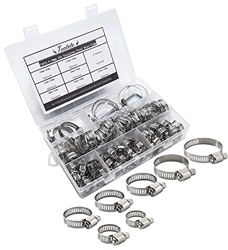 71 Pezzi Fascette Stainless Steel, Fascette Regolabili per Tubi Gamma 6-38mm, Assortimento di Fascette per Tubi con Cacciavite e Custodia, 7 Misure