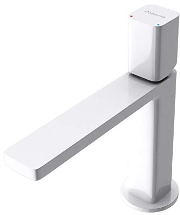 Sogood Robinet Mitigeur Blanc pour Lavabo ou Vasque de Salle de Bain 19,6 cm Design Minimaliste