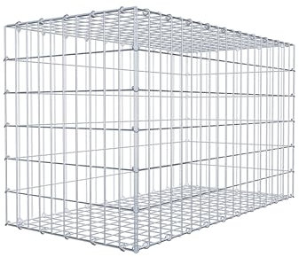 GABIONA Gabione 100 × 60 × 50 cm (L x H x T) – Steinkorb aus 4 mm Draht, Maschenweite 5 × 10 cm, C-Ring Verschluss + Gratis-Zange – ideal für Sichtschutz, Gabionenzaun, Gartenmauer und Steinkorbwand