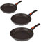 ESPACE CUISINE, Pfannen 20/24/28 cm und Kochtopf 28 cm, Steinguss, abnehmbarer Griff, Induktion