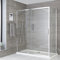 Milano Portland Chrome Corner Walk in Sliding Door Shower Enclosure and White Tray - 1000mm x 700mm