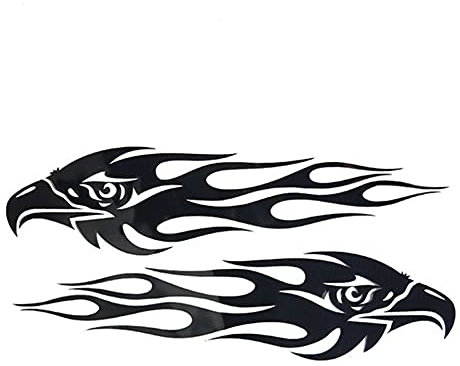Adler Aufkleber Auto, 1 Paar Reflektierende Autoaufkleber Personalisierte Eagle Flames Aufkleber Selbstklebende Vinyl-Aufkleber Wasserdichte Adler Flamme Aufkleber für Auto Motorrad,20cmx4.7cm