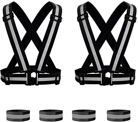 WORK IDEA 2er Pack Warnschutzweste, Reflektierende Weste Zertifikat, Verstellbare Weste für Fahrrad, Laufen, Wandern oder Outdoor
