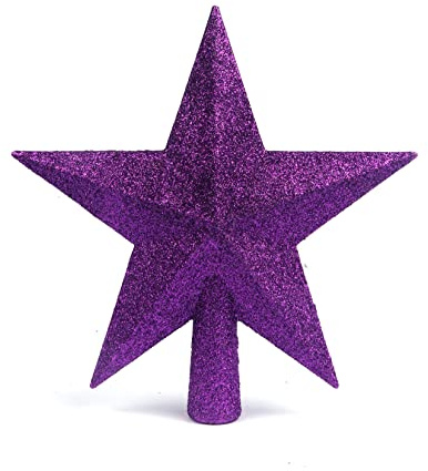 YYCRAFT Weihnachtsdekoration mit glitzernden Stern, 25,4 cm, Violett