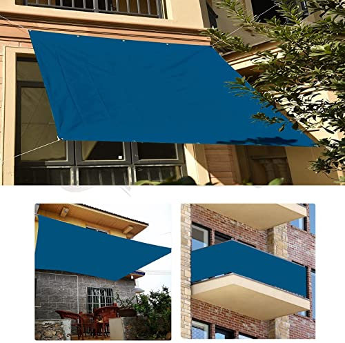 YOUNGC Auvent avec Cordes de Fixation Attaches de câble en Nylon de 0,9x8,5m et Cordon en Polyester pour Une Utilisation en extérieur sur Les balcons et Les Jardins, Bleu